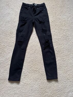 Jamie Kay Black Distressed Skinny Jeans